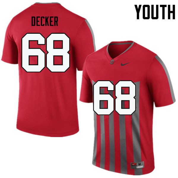 Ohio State Buckeyes #68 Taylor Decker Youth Official Jersey Throwback OSU63729